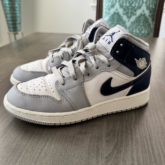 Nike Air Jordan Mid blue gray white sneakers shoes size women 7 or Y5.5 - Picture 2 of 12